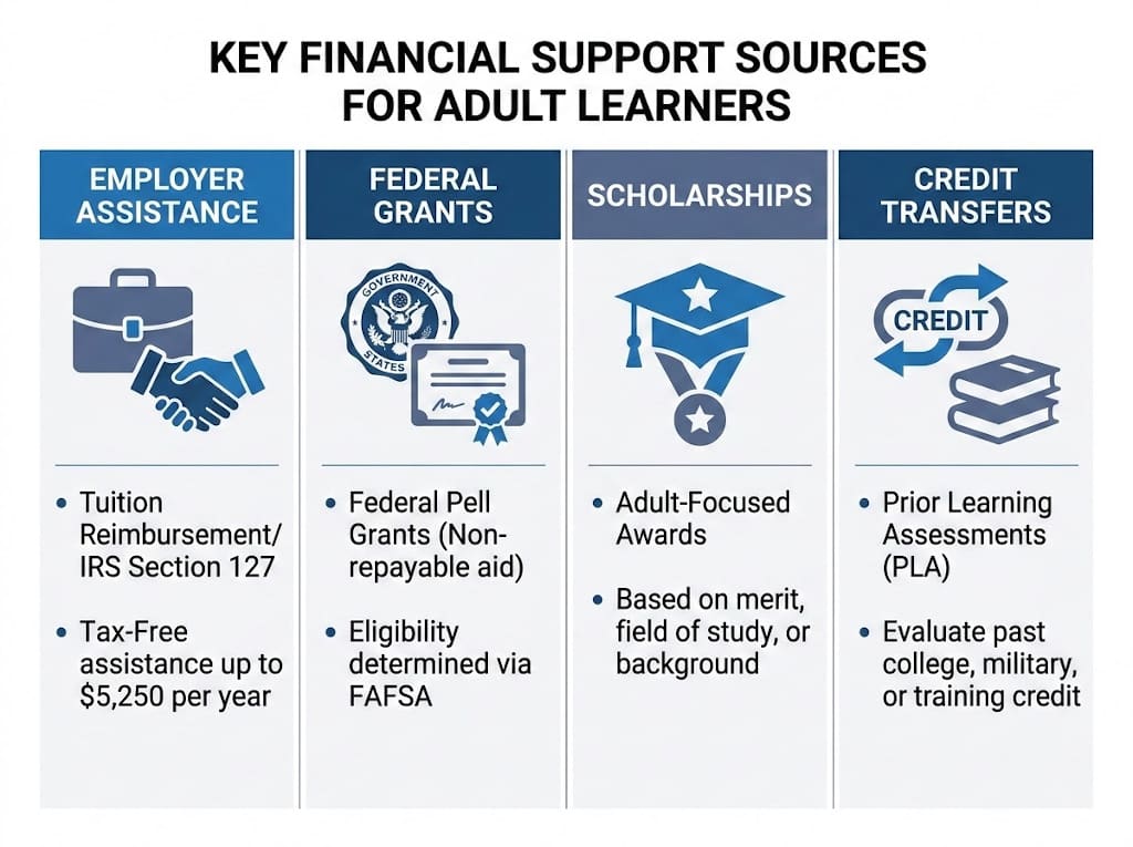 Key financial support sources for adult learners